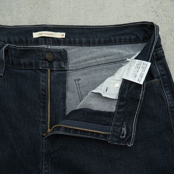 Levi's 505 Jeans Womens Size 14 Blue High-Rise Straight Denim 31" Inseam Stretch - Picture 3 of 16